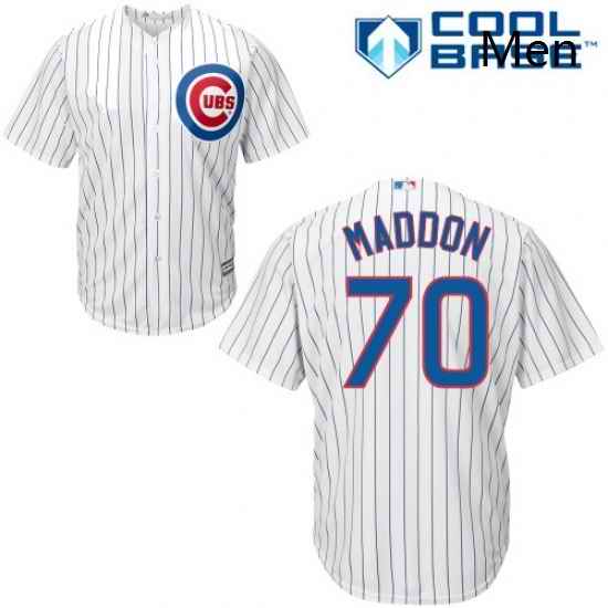 Mens Majestic Chicago Cubs 70 Joe Maddon Replica White Home Cool Base MLB Jersey